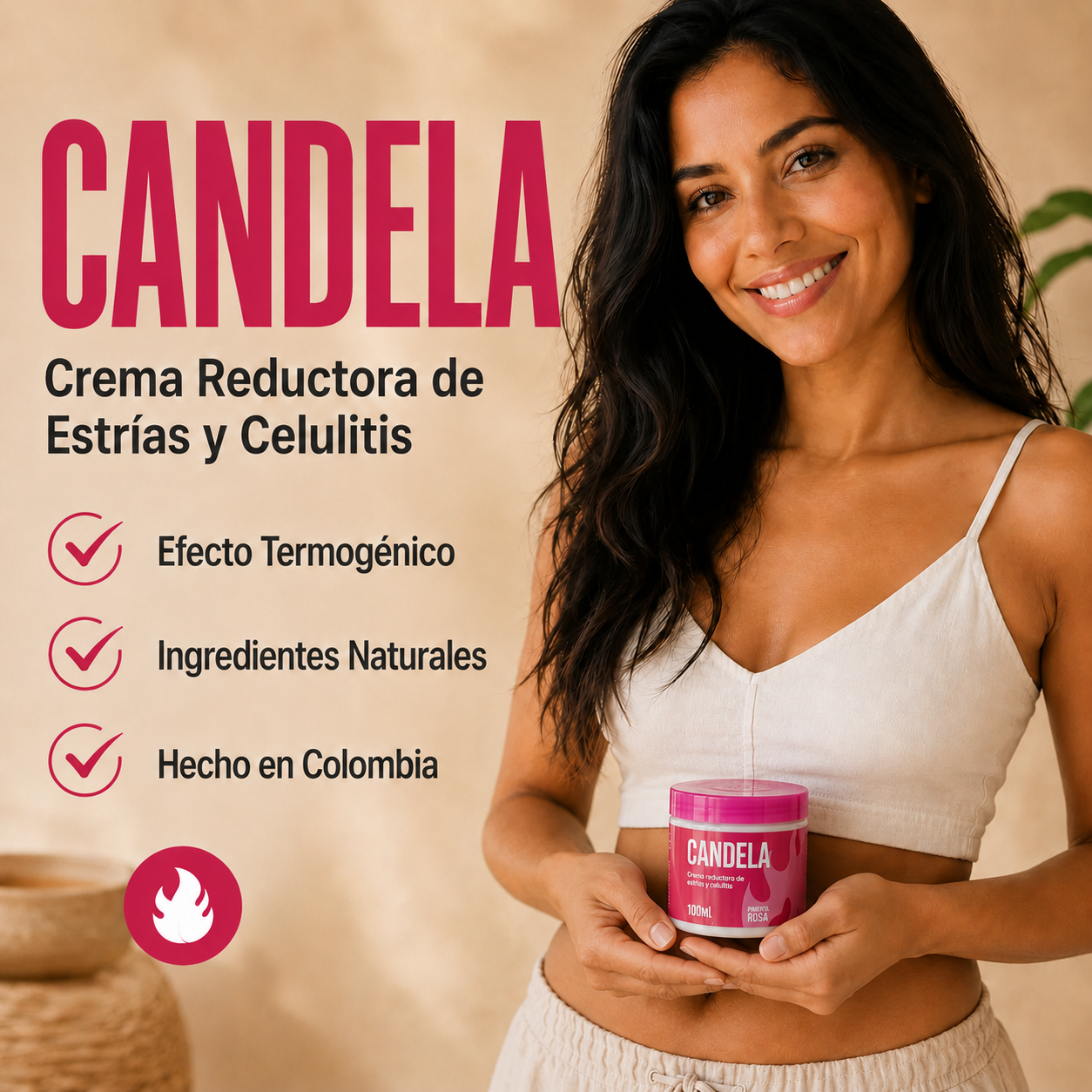 Crema CANDELA 100 ML· La Original con Efecto Termogénico Real 🔥✨