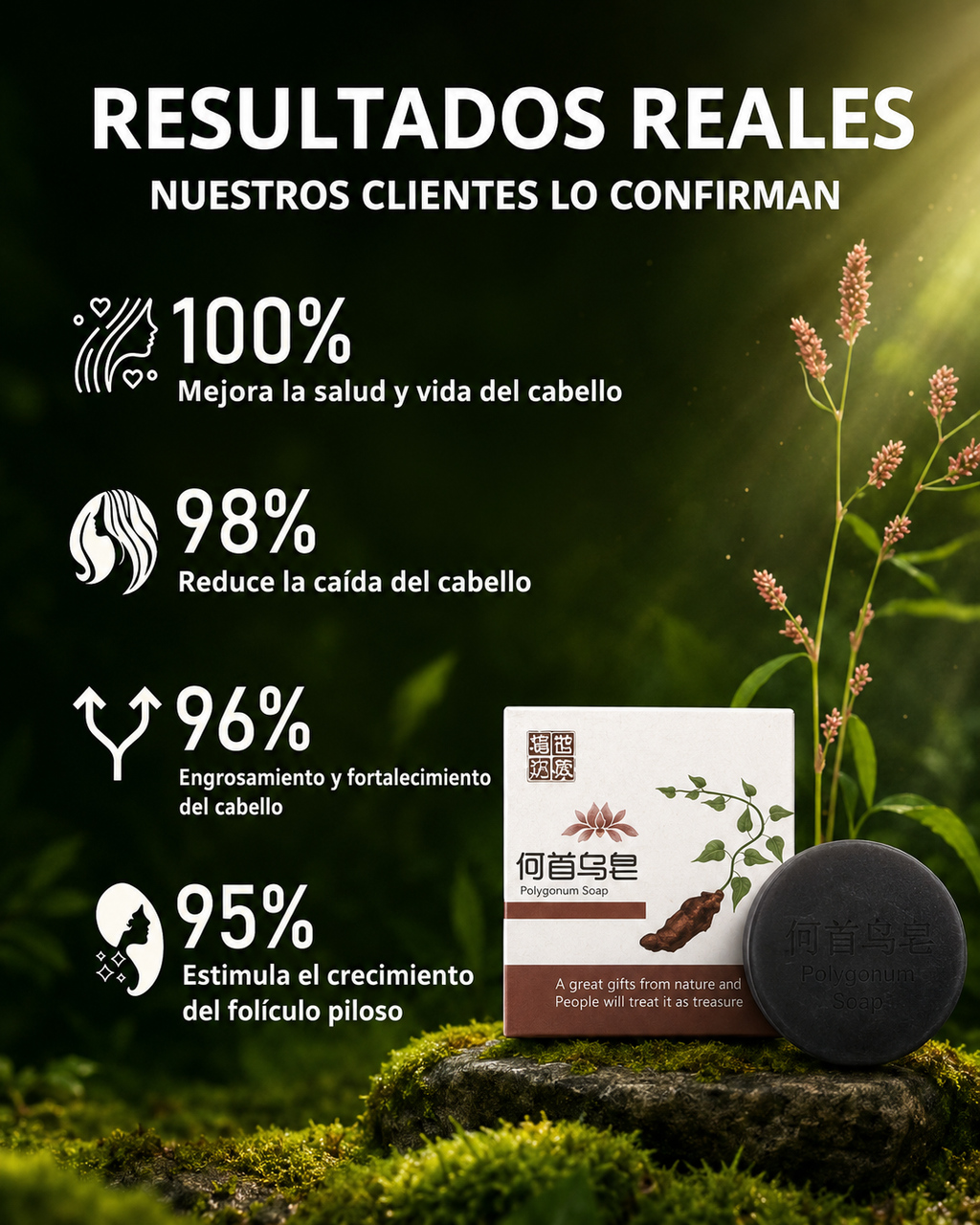 SHAMPOO EN BARRA EXTRACTO DE POLYGONUM ORIGINAL 🔥OFERTA 2X1 😍